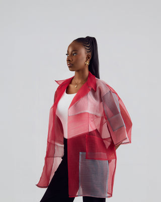 Athena Teal Organza Shirt