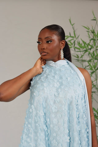 Dreamy handmade bridal gown with floral patterns